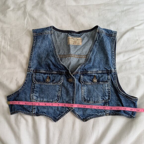 We The Free Denim Blue Cropped Vest - Picture 6 of 9